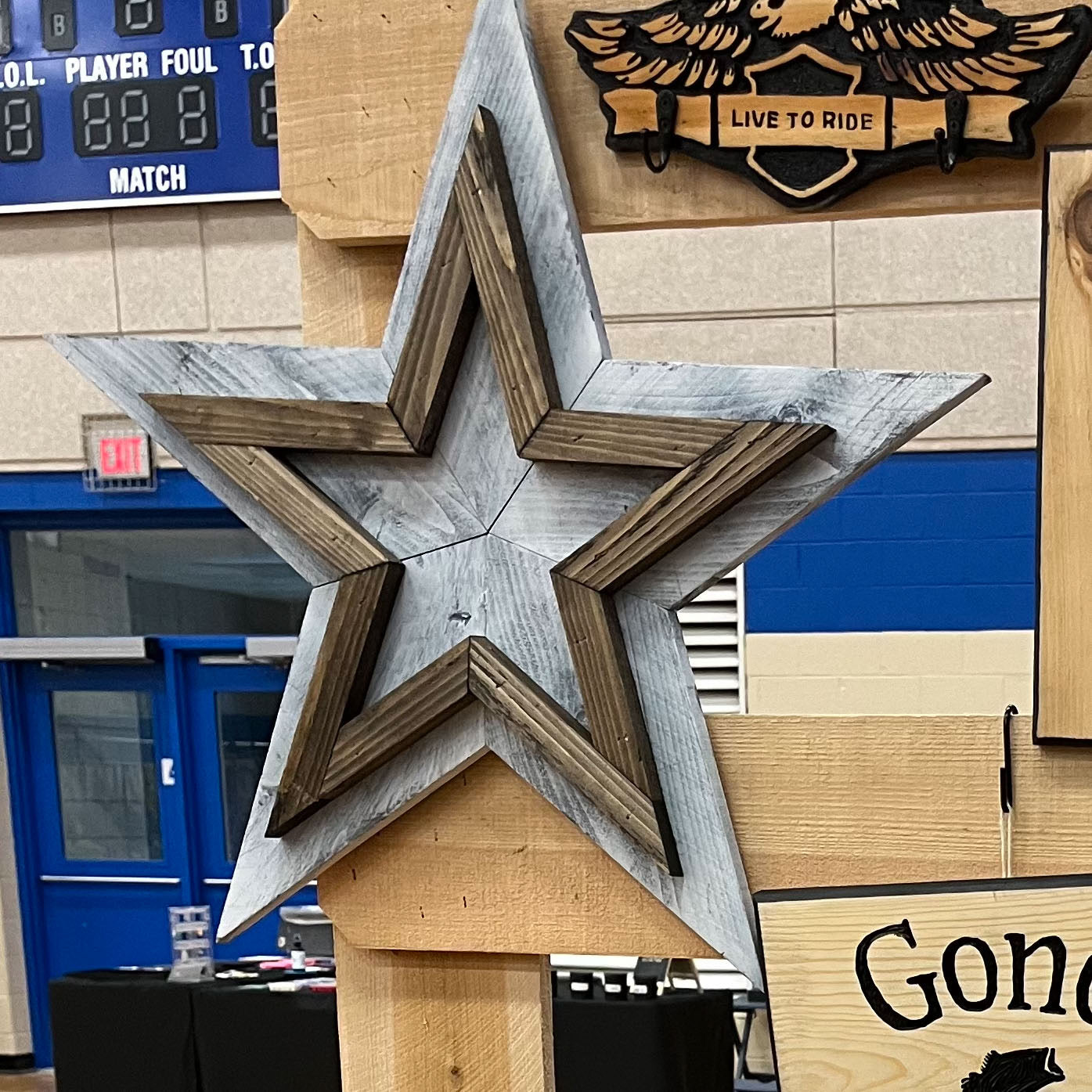 16" Wooden Double 5 pointed Star