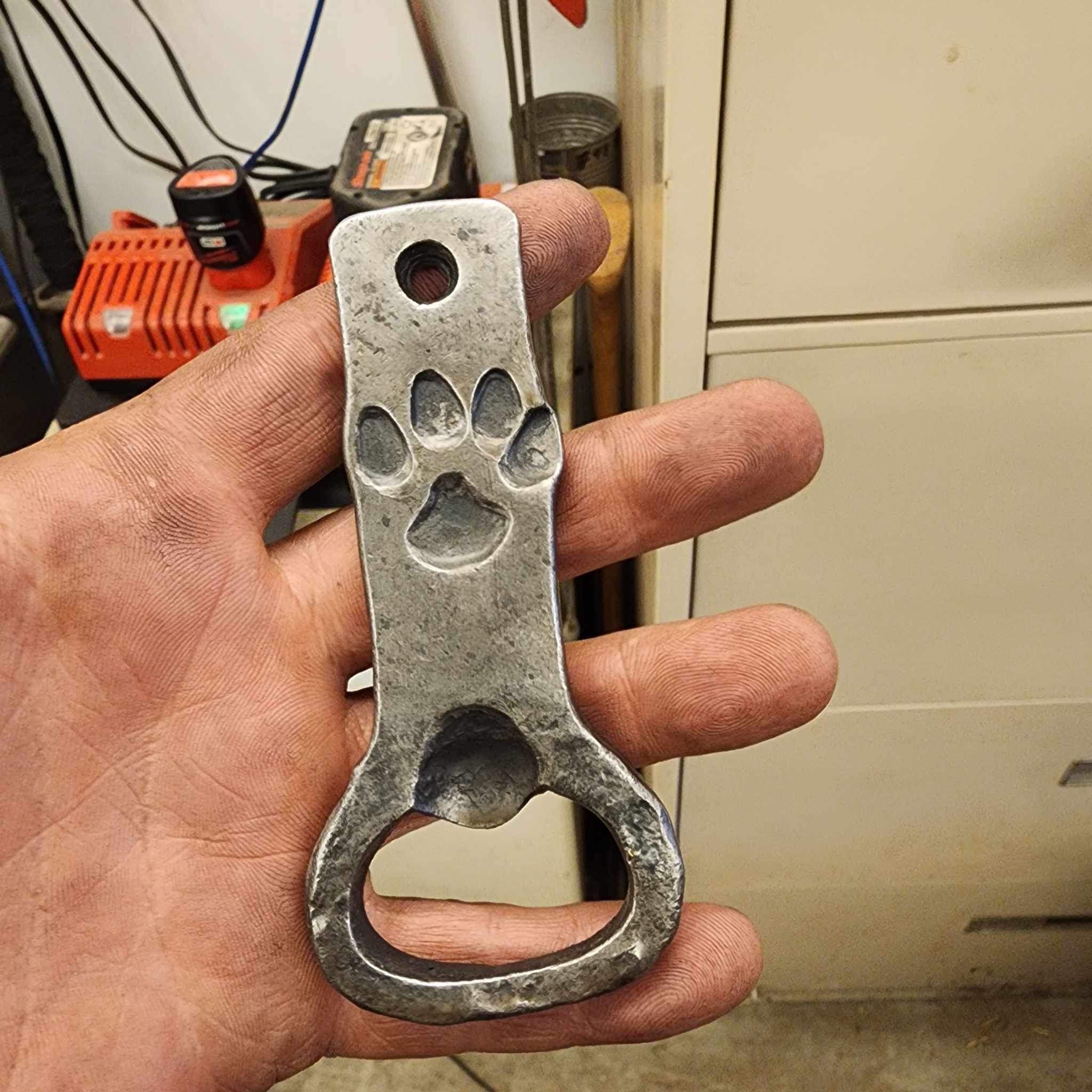 Hand-Forged Dog Paw Bottle Opener