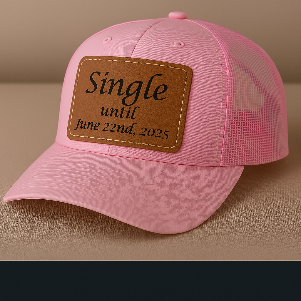 “Single Until [Insert Date]” Pink Bride Hat – Playful Pre-Wedding Style
