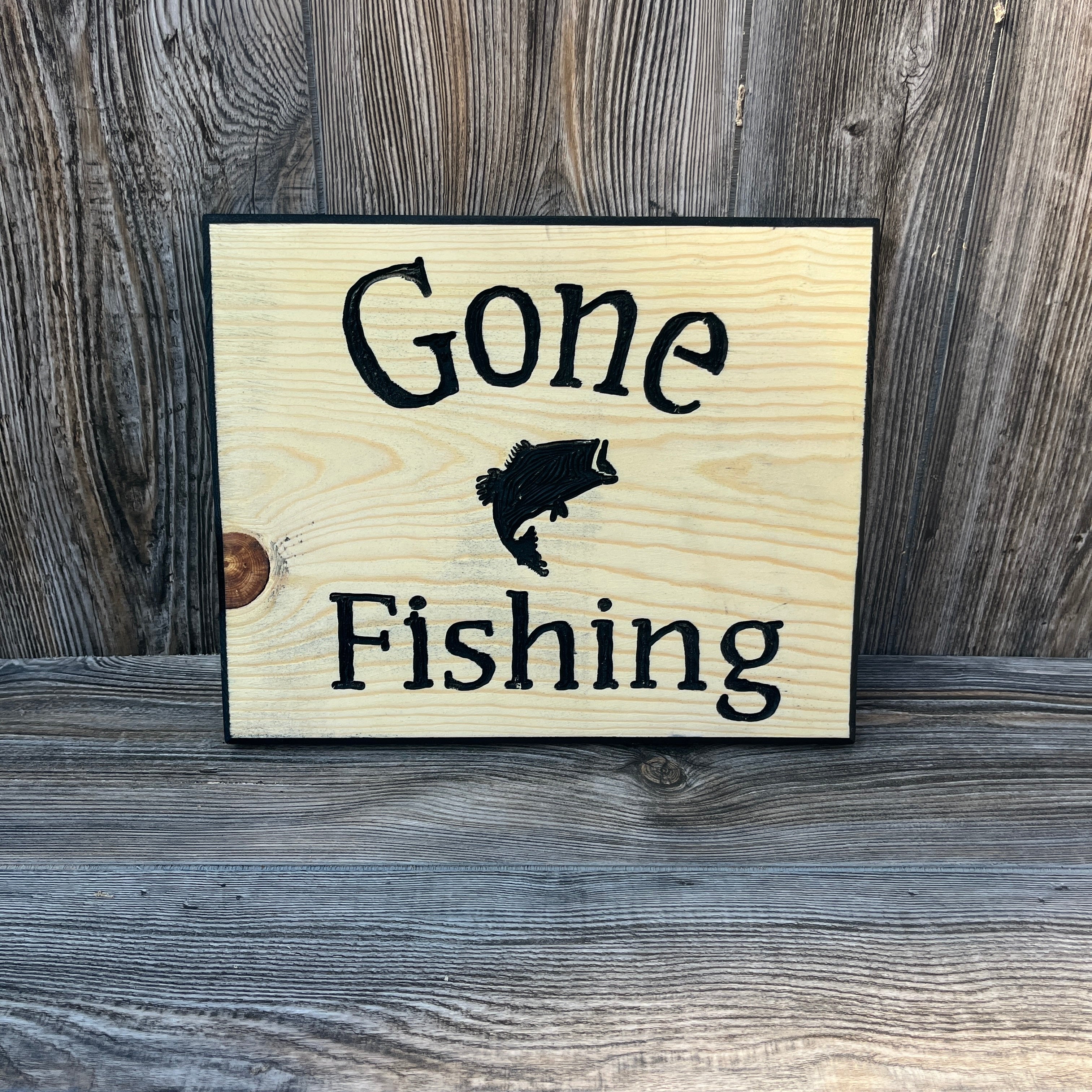 Handcrafted “Gone Fishing” Sign