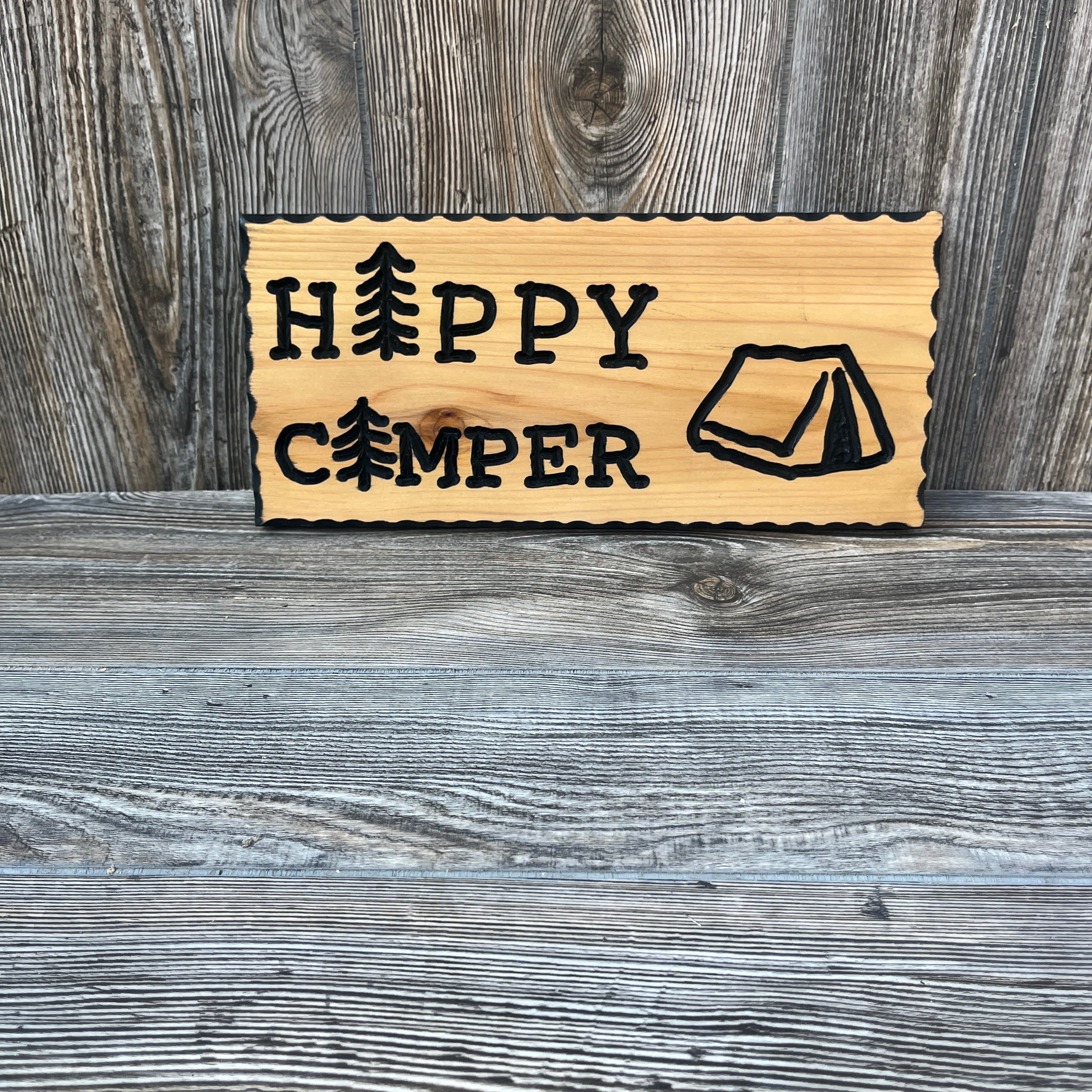 Handcrafted “Happy Camper” Sign