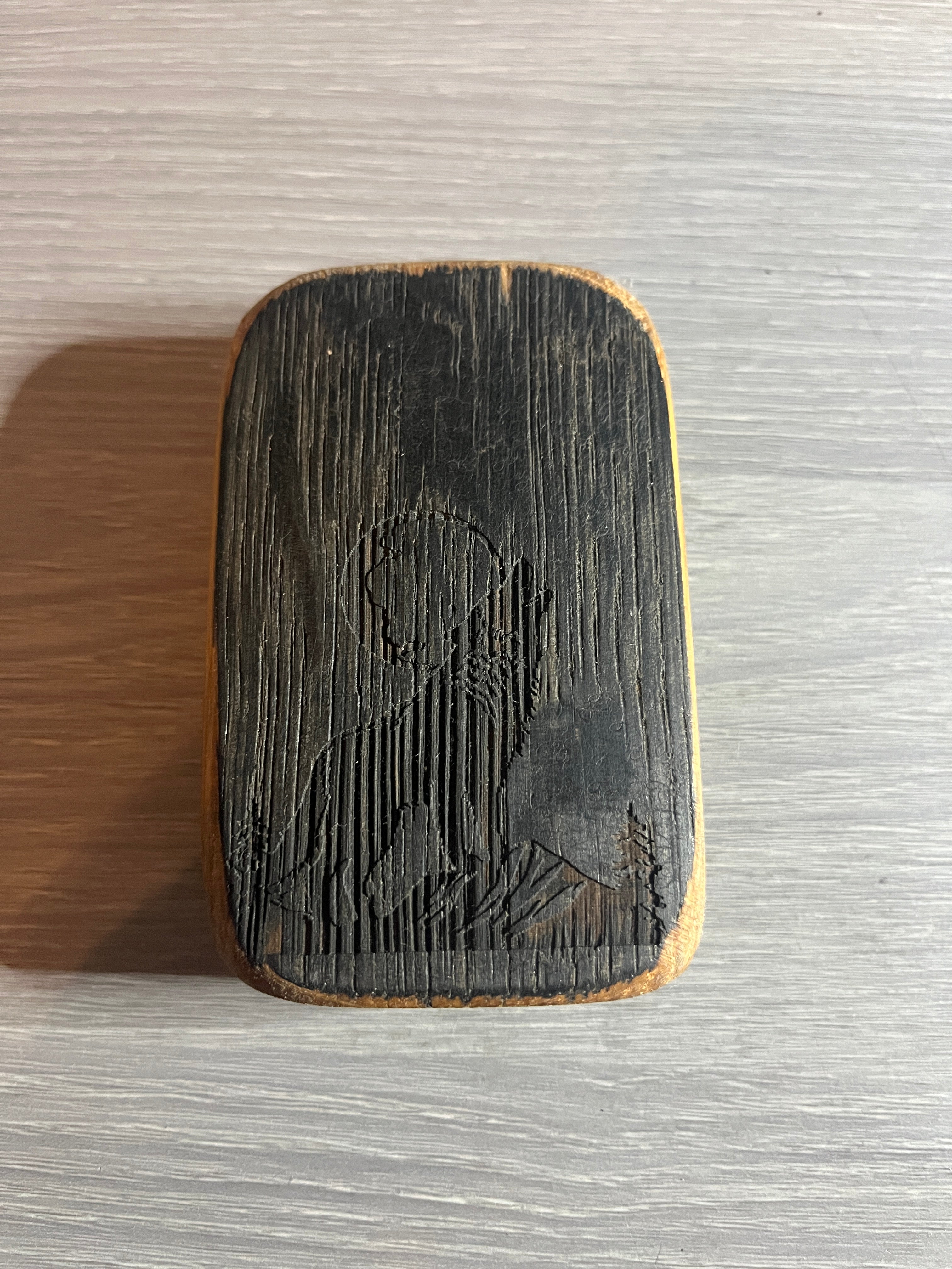 Bottle Opener - Bourbon Barrel Stave with Wolf engraved onto it