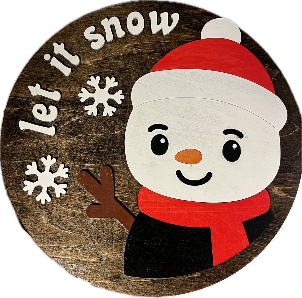 11 inch door hanger - snowman