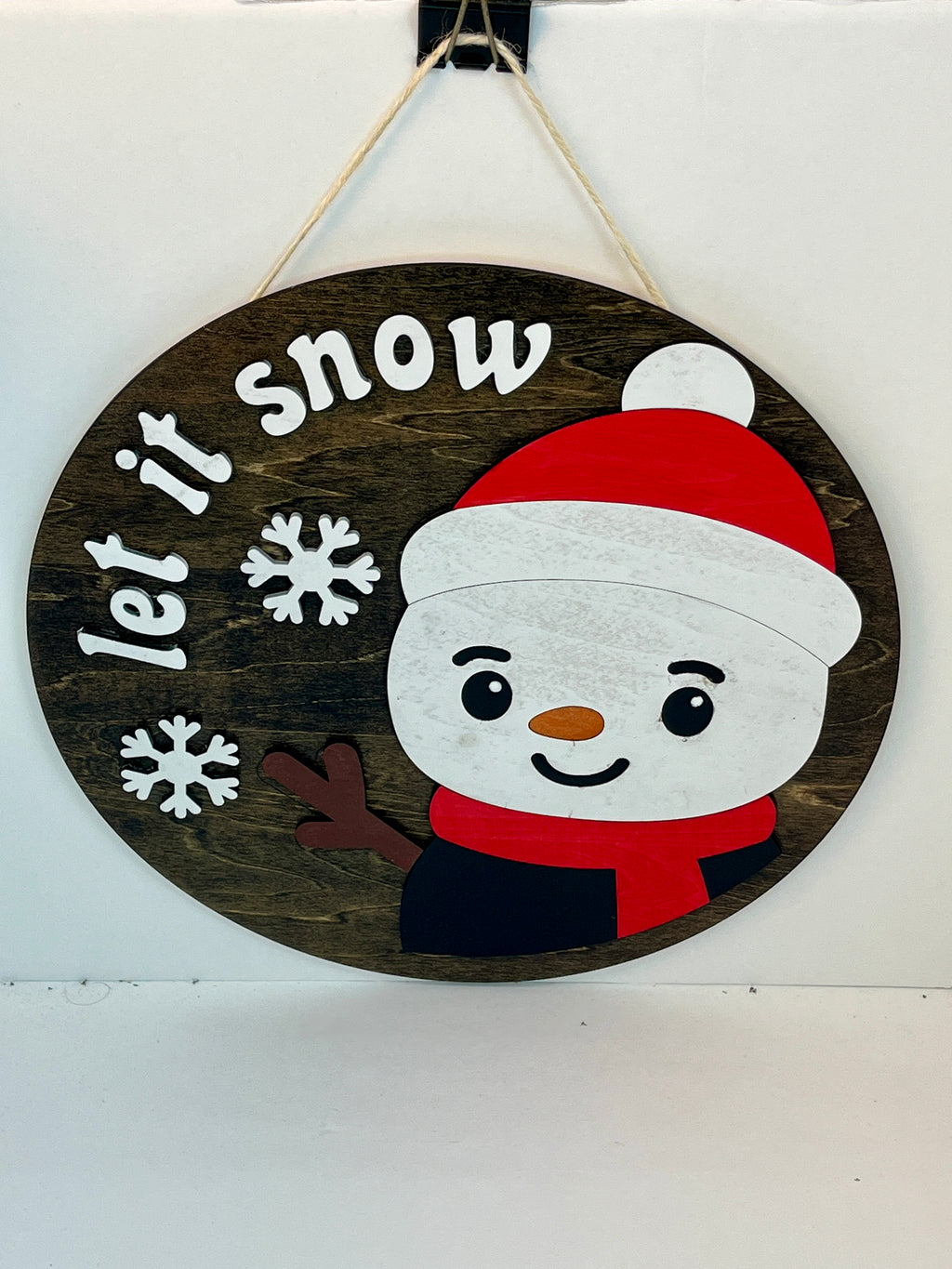 11 inch door hanger - snowman