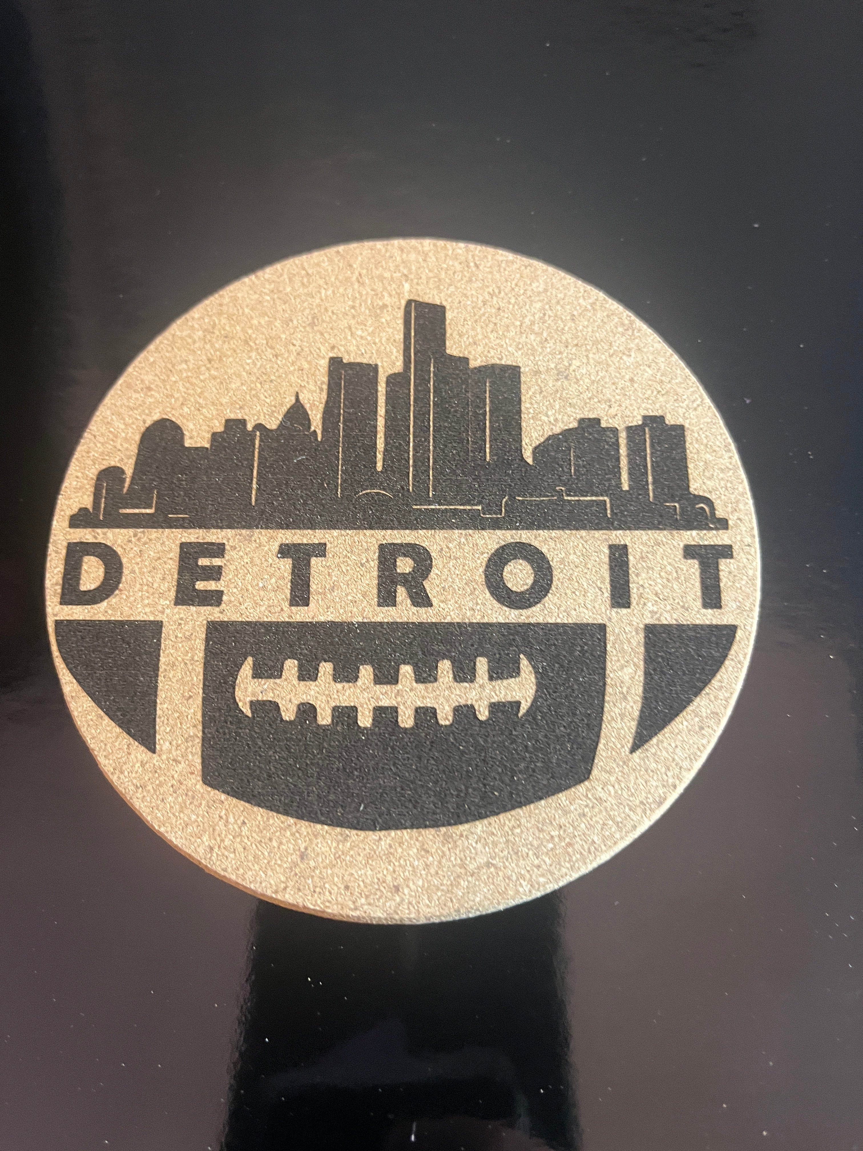 Detroit Cork Coaster - Skyline