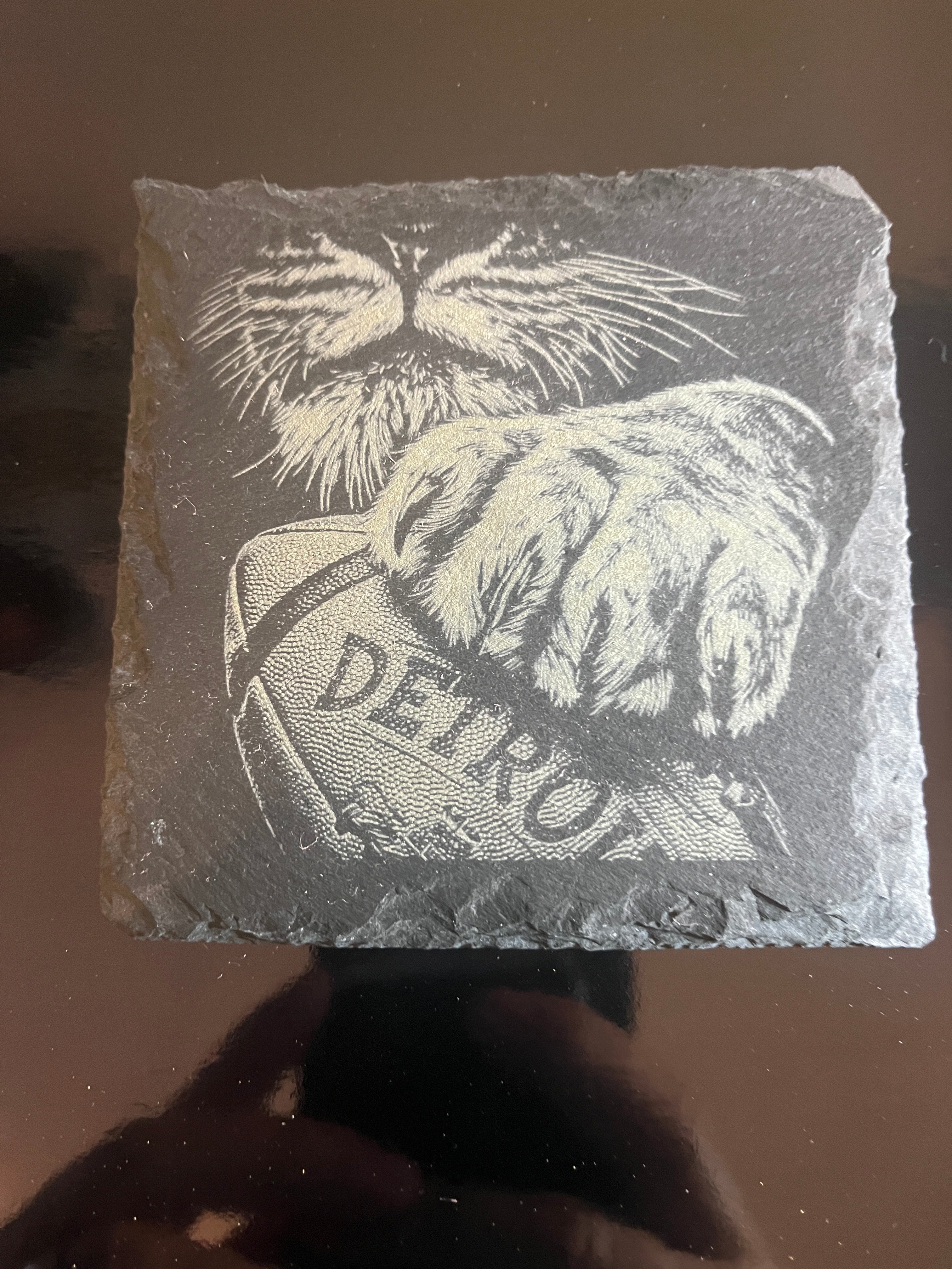 Detroit Slate Coaster - Lion Paw
