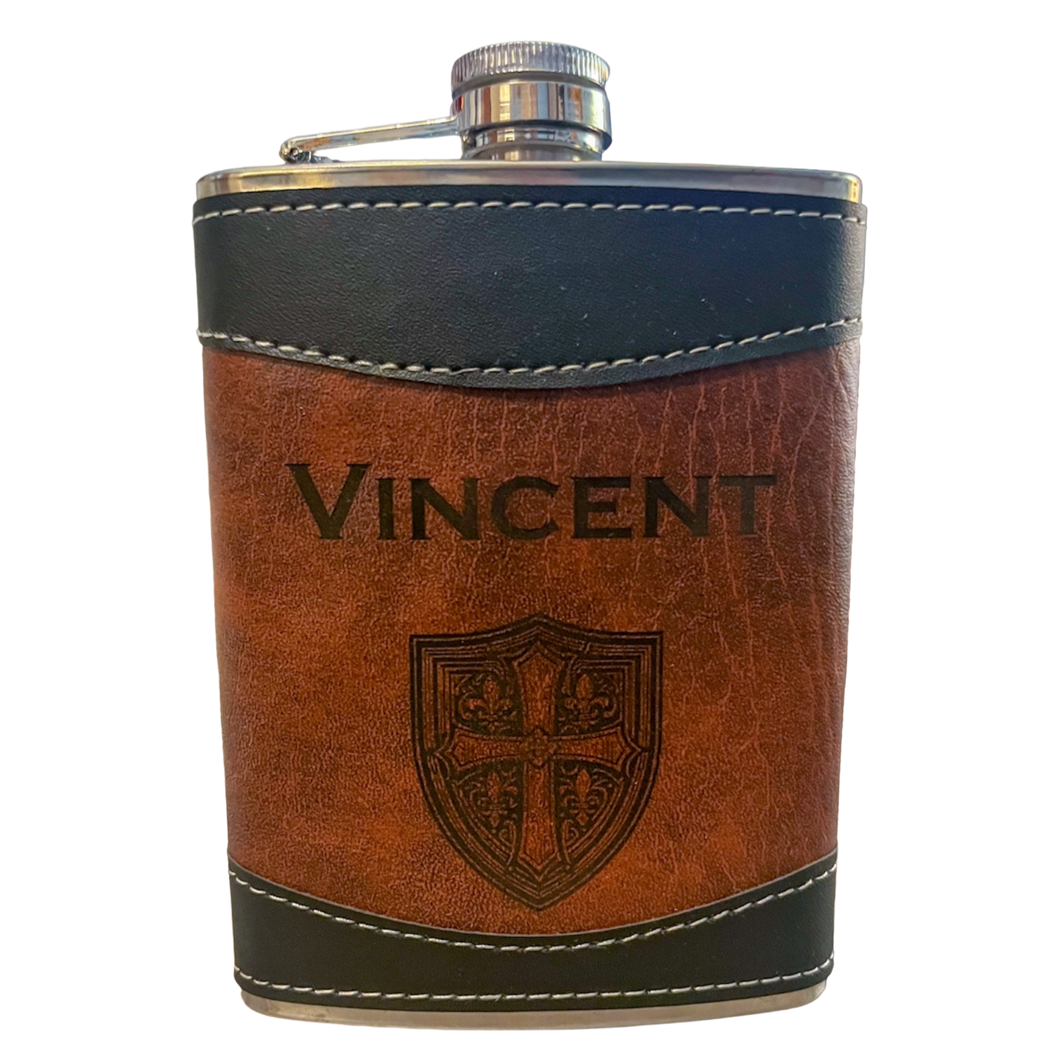Personalized Leather Flask – Custom Groomsmen Gift, Wedding Party Favor, Engraved Keepsake