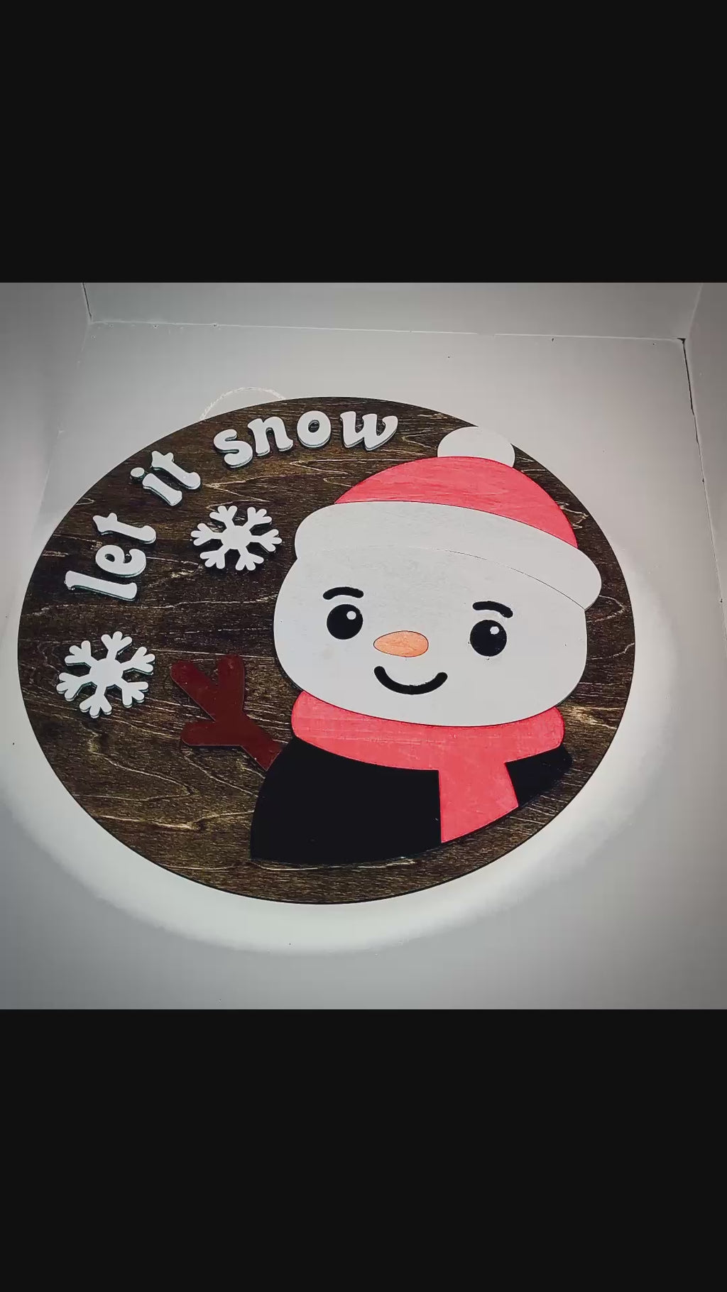 11 inch door hanger - snowman