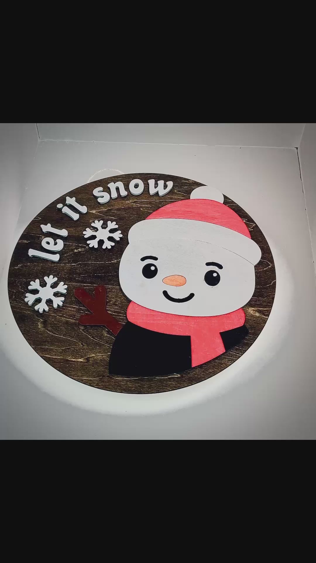 11 inch door hanger - snowman